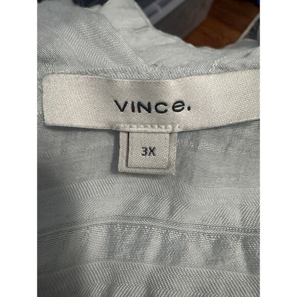 Vince Textured Open Deep V-Front Shirt Cardigan – Icy Baby Blue – Size 3X - Picture 5 of 8